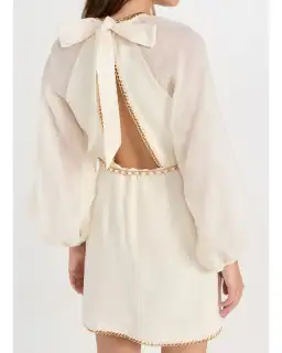 Zimmermann Rouleau Chain Mini Dress Pearl Size 1 / AU 10 for rent on The Volte - image 2