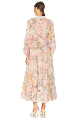 Zimmermann Cira Tiered Shirt Dress Patch Multi Floral Size 0 / AU 8 for rent on The Volte - image 3
