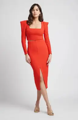 Sheike Hannah Top and Skirt Set Red Size 12