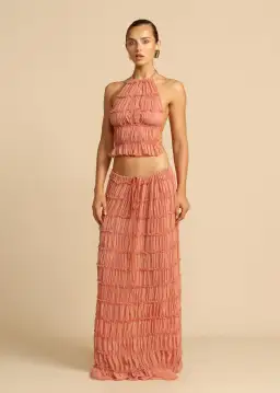Arcina Ori Juliette Halter and Skirt Set in Peach Size M / AU 10