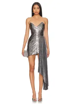 Retrofete Kenzie Mini Dress in Gunmetal Size AU 8 for rent on The Volte - image 1