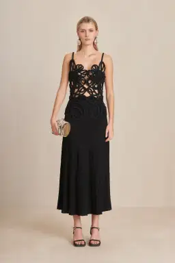 Cult Gaia Nalda Knit Midi Dress in Black Size XS / AU 6 for rent on The Volte - image 2