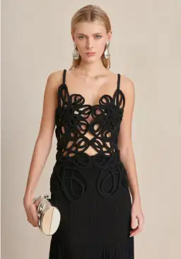 Cult Gaia Nalda Knit Midi Dress in Black Size XS / AU 6 for rent on The Volte - image 3