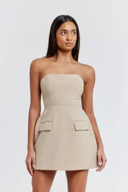 Odd Muse Ultimate Strapless Mini Dress Taupe  Size 8 for rent on The Volte - image 2