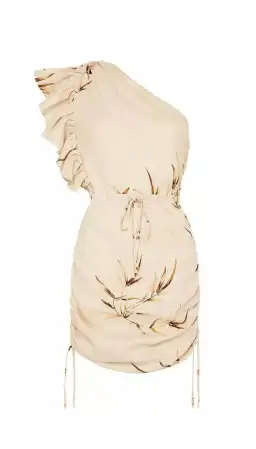 Shona Joy Sundance One Shoulder Mini Dress Cream Print Size 10 for rent on The Volte - image 3