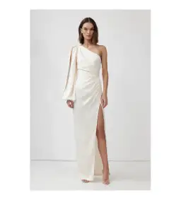 Lexi  Bloom Maxi Dress in Oyster Size AU 8