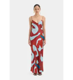 Sir The Label Frankie Slip Maxi Dress in Ruby Reflection Size AU 6 for rent on The Volte - image 1