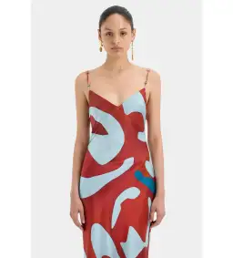 Sir The Label Frankie Slip Maxi Dress in Ruby Reflection Size AU 6 for rent on The Volte - image 2