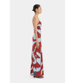 Sir The Label Frankie Slip Maxi Dress in Ruby Reflection Size AU 6 for rent on The Volte - image 3