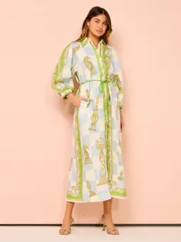 Alemais Checkmate Linen Shirtdress Multi Size 12 for rent on The Volte - image 2