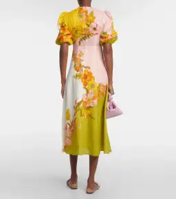 Alemais Silas Linen Midi Dress Floral Print Size 8 for rent on The Volte - image 4