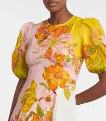 Alemais Silas Linen Midi Dress Floral Print Size 8 for rent on The Volte - image 3