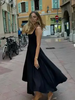 Odd Muse Ultimate Muse High Waist Square Neck Midi Dress Black Size AU 10 for rent on The Volte - image 10