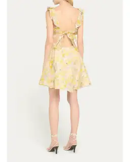Zimmermann The Harmony Frilled Mini Dress in Citrus Garden Print Size 1 / AU 10 for rent on The Volte - image 2