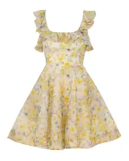 Zimmermann The Harmony Frilled Mini Dress in Citrus Garden Print Size 1 / AU 10 for rent on The Volte - image 4