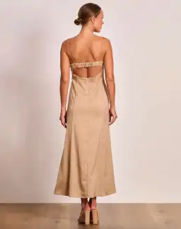 Pasduchas Lucia Slip Midi Dress Sand Size 8 for rent on The Volte - image 3