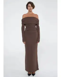 Benni Lorena Maxi Dress Ash Brown Size AU 12 for rent on The Volte - image 1