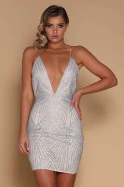 Meshki KAYDA - Silver Dress XS