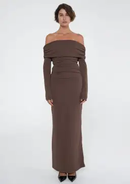 Benni Lorena Maxi Dress Ash Brown Size 8  for rent on The Volte - image 1