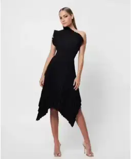 Mossman THE LADY LIKE MIDI DRESS Black Size AU 10  for rent on The Volte - image 4