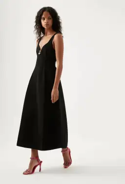 Aje Marisole Knit Midi Dress Black Size AU 10 for rent on The Volte - image 2