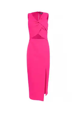 Mossman Solace Draped Midi Dress Fuchsia Size 8 for rent on The Volte - image 6