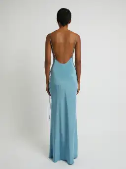 Christopher Esber Slope Silk Tie Dress Blue Size AU 10  for rent on The Volte - image 3