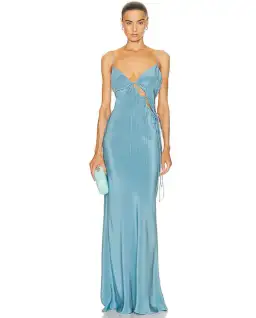 Christopher Esber Slope Silk Tie Dress Blue Size AU 10  for rent on The Volte - image 1