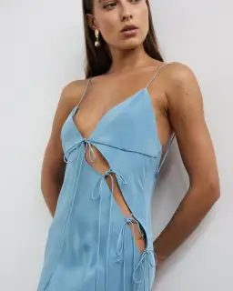 Christopher Esber Slope Silk Tie Dress Blue Size AU 10  for rent on The Volte - image 6