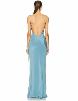 Christopher Esber Slope Silk Tie Dress Blue Size AU 10  for rent on The Volte - image 5