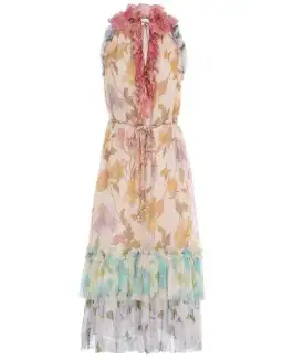 Zimmermann Tempo Frilled Midi Dress Spliced Multi Size 0/Au 8  for rent on The Volte - image 2