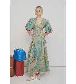 Alemais Franca Midi Dress Green Size 10  for rent on The Volte - image 1