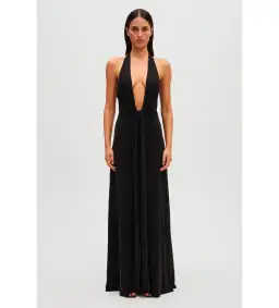 Misha Jennifer Cupro Maxi Dress Black Size 8  for rent on The Volte - image 1