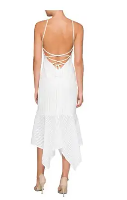 Shona Joy White Lucia Lace Up Midi Dress White Size 10 for rent on The Volte - image 2