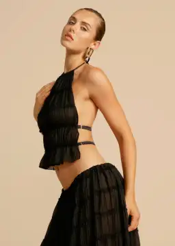 Arcina Ori Juliette Halter Top & Maxi Skirt Set Black Size S / AU 6-8 for rent on The Volte - image 7