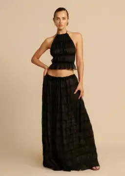 Arcina Ori Juliette Halter Top & Maxi Skirt Set Black Size S / AU 6-8 for rent on The Volte - image 1