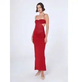 Benni Noah Maxi Dress in Cherry Size AU 14