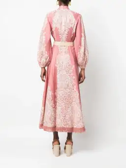Zimmermann Pattie Fringed Midi Dress Rose Baroque Floral Size 1 / AU 10 for rent on The Volte - image 3