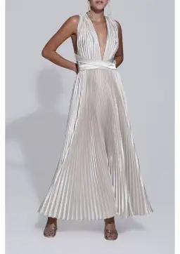 L’Idee Moderniste Midi Gown Champagne Size 10