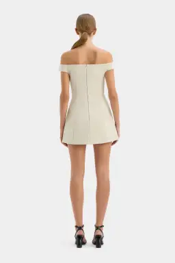 Sir the Label Sandrine Off Shoulder Mini Dress in Ecru Size 1 (AU 8) for rent on The Volte - image 3