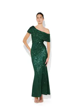 Montique Grace Sequin Gown Emerald Size 10 for rent on The Volte - image 1
