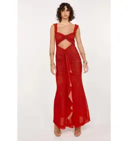 She is OLLÁ Imogen Dress Cherry Red Size 12