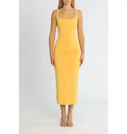 Bec & Bridge Yasmin Midi Dress in Papaya Size AU 6 for rent on The Volte - image 1