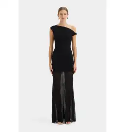 Sir the Label Indigo Twist Dress in Black Size 1 / AU 8 for rent on The Volte - image 1