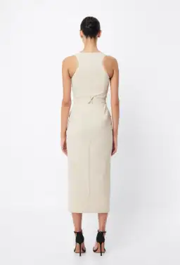 MOSSMAN BEIGE ON HIATUS MIDI SAFARI DRESS for rent on The Volte - image 6