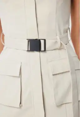 MOSSMAN BEIGE ON HIATUS MIDI SAFARI DRESS for rent on The Volte - image 2