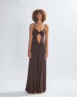 One Mile Sammy Maxi Dress in Brown Size AU 8 for rent on The Volte - image 1