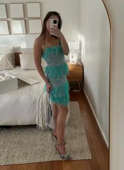 Rachel Gilbert Frenchy Mini Dress Blue Size 10 for rent on The Volte - image 7