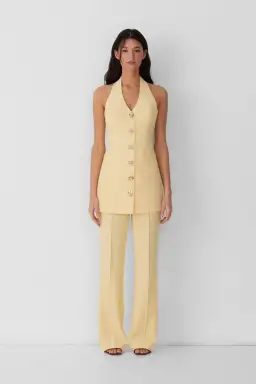 The Wolf Gang Irida Vest Mini Dress Butter Lemon Yellow Size 10 for rent on The Volte - image 4