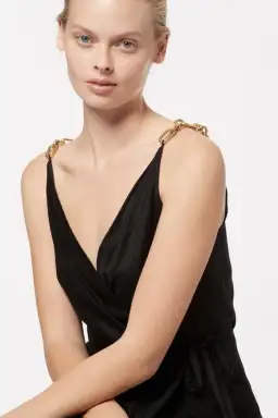 Manning Cartell The Asymmetrical Games Wrap Dress Black Size 14 for rent on The Volte - image 2